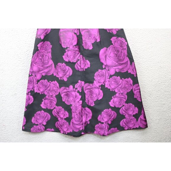 RSVP by Talbots Black w/Purple Iridescent Roses Dress-Size 2-Whimsigoth-Lined - Picture 10 of 10